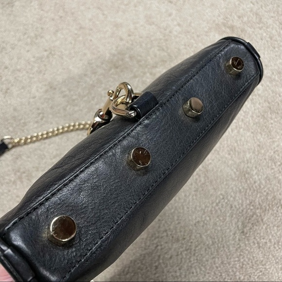 EUC Rebecca Minkoff Mini M.A.C. Crossbody Black Genuine Leather Gold Hardware - Picture 12 of 16